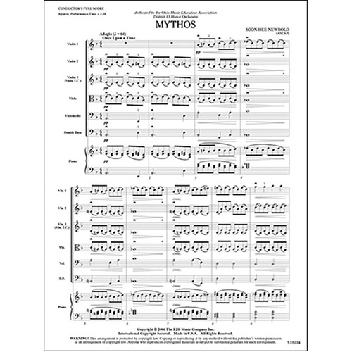 Mythos by Soon Hee Newbold - FJH Music Company - 1 Page Score