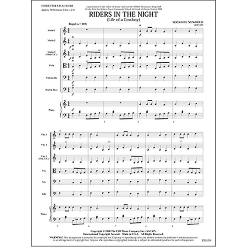 Riders in the Night (Life of a Cowboy) - Soon Hee Newbold - FJH Music Company - 1 Page