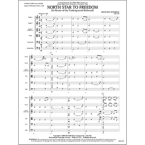 North Star to Freedom - So3 SC/PTS by Soon Hee Newbold, FJH Music Company, 1 Page