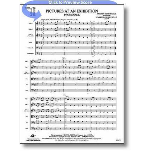 Pictures At An Exhibition Arr Gruselle So Score/Parts