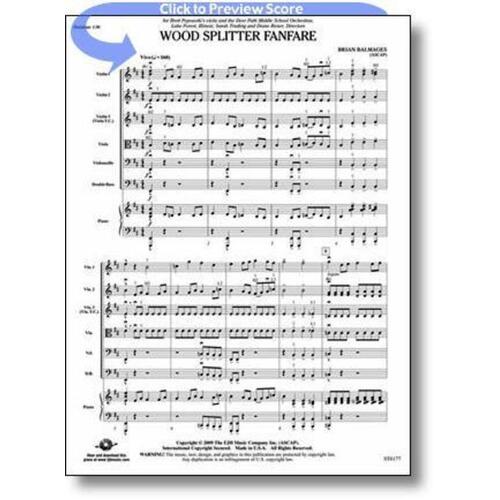 Wood Splitter Fanfare String Orchestra Score/Parts