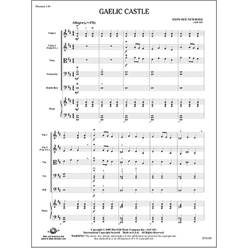 Gaelic Castle for String Orchestra by Soon Hee Newbold, FJH Music Company, 1 Page