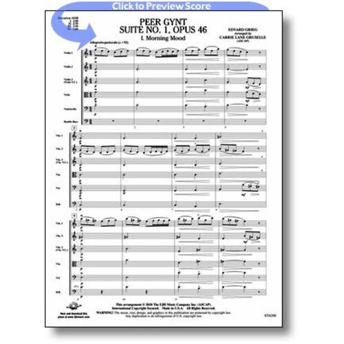Peer Gynt Suite No 1 Op 46 Arr Gruselle So Sc/Pt (Music Score/Parts)