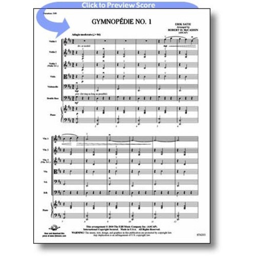 Gymnopedie No 1 Arr Mccashin String Orch Score/Parts