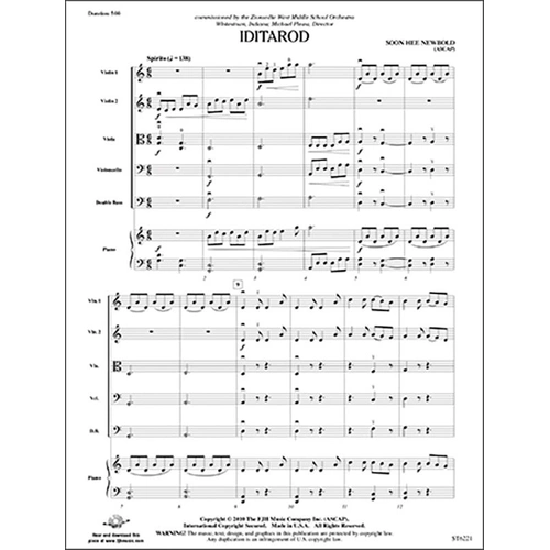 Iditarod SO4 SC/PTS by Soon Hee Newbold, FJH Music Company, 1 Page