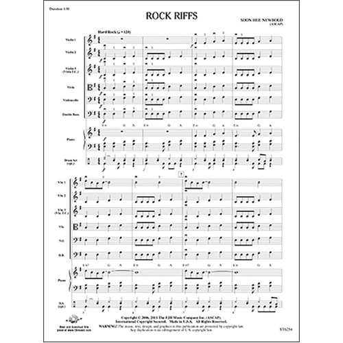 Rock Riffs for Strings by Soon Hee Newbold, FJH Music Company, 1 Page