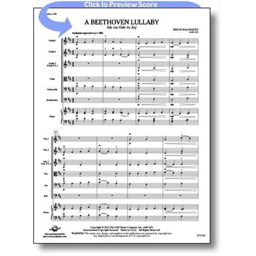 Beethoven Lullaby String Orchestra Score/Parts