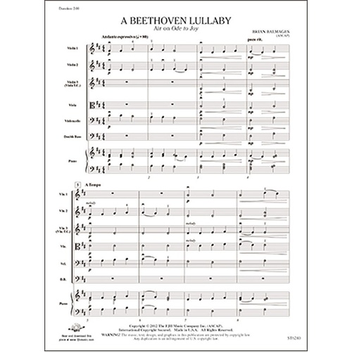A Beethoven Lullaby by Brian Balmages, FJH Music Company, 1 Page