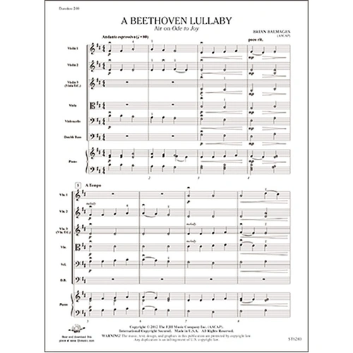 A Beethoven Lullaby by Brian Balmages, FJH Music Company, 1 Page