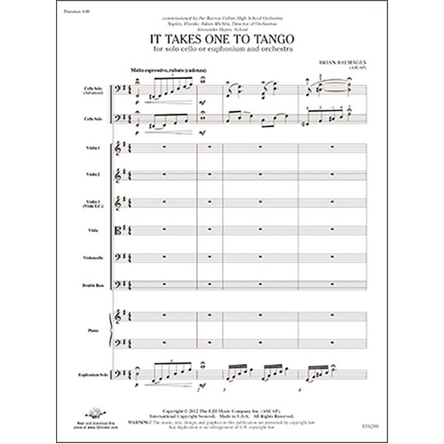 It Takes One to Tango for Cello or Euphonium Soloist by Brian Balmages, FJH Music Company