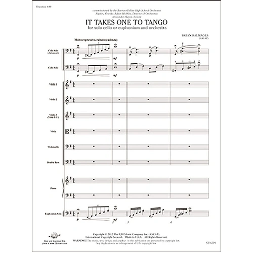 It Takes One to Tango for Cello or Euphonium Soloist by Brian Balmages