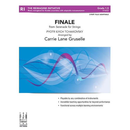Finale Serenade for Strings SO1.5 3 Part Adaptable SC/PTS by Tchaikovsky, Arr. Carrie Lane Gruselle, FJH Music, 1 Page