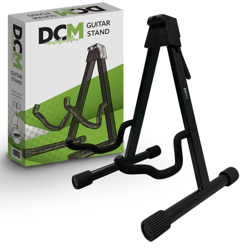 DCM A-Frame Universal Guitar Stand, Suitable for All Types, Folds for Storage, EVA Foam Base, Includes Display Box