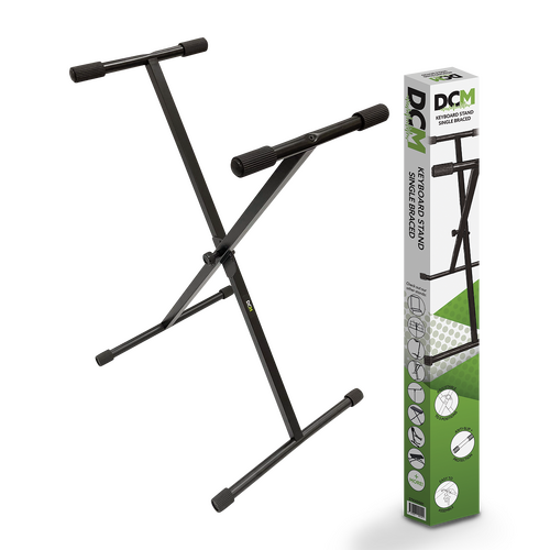 DCM KXDS01 Single Brace Keyboard Stand with Position Adjustment and Rubber Ends