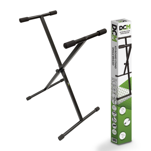 DCM KXDS01 Single Braced Keyboard Stand with Lever Position Adjustment and Rubber Ends