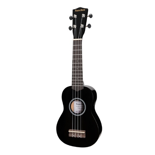 Sanchez Colour Series Soprano Ukulele - Black with Gig Bag