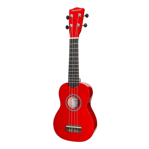 Sanchez Colour Series Soprano Ukulele Red with Gig Bag
