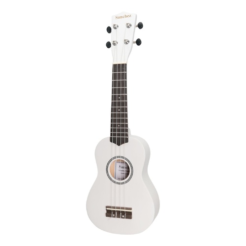 Sanchez Colour Series Soprano Ukulele White with Gig Bag