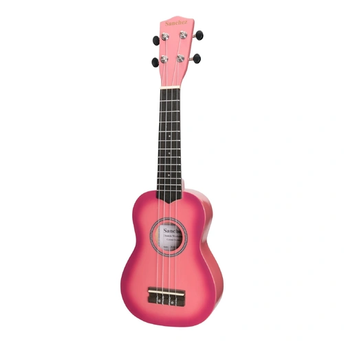 Sanchez Colourburst Series Soprano Ukulele Pinkburst with Gig Bag