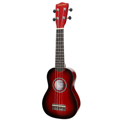 Sanchez Colourburst Series Soprano Ukulele Redburst with Gig Bag