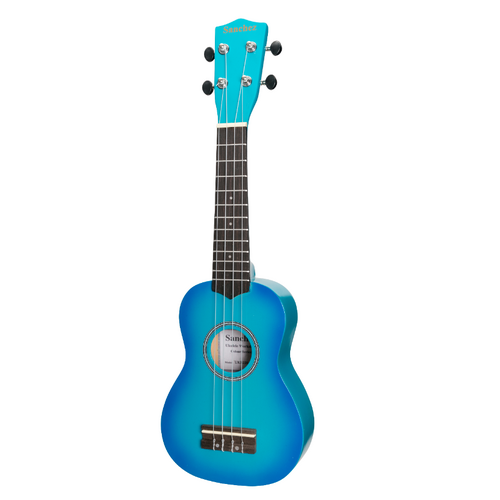 Sanchez Colourburst Series Soprano Ukulele Sky Blue Burst with Gig Bag