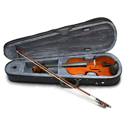 Valencia Full Size Violin Outfit Solid Carved Top and Back Poly Foam Case