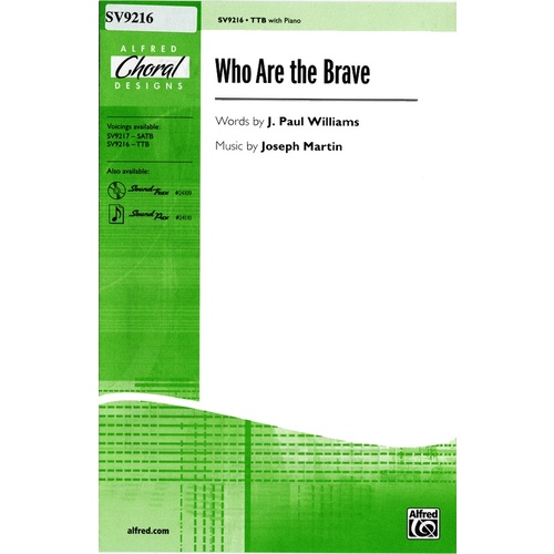 Who Are the Brave TTB Choral Sheet Music