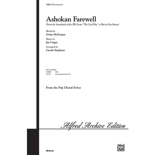 Ashokan Farewell SATB Choral Sheet Music
