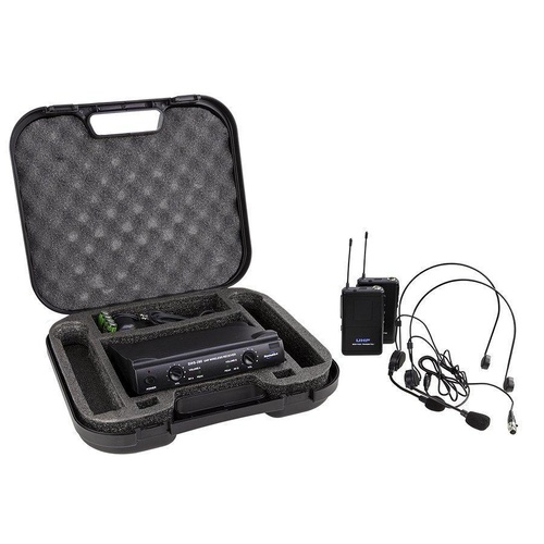 SoundArt SWS-290-BPBP Dual Channel Wireless Microphone System with Headset and Lapel Mics