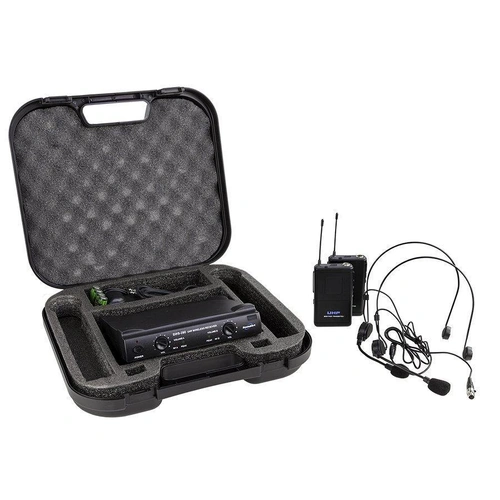 SoundArt SWS-290-BPBP Dual Channel Wireless Microphone System with Lapel and Headset Mics