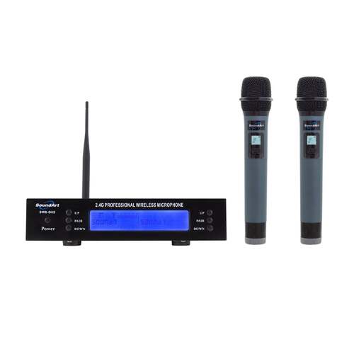SoundArt Dual Channel 2.4 Ghz Wireless Microphone System with 2 x Handheld Mics