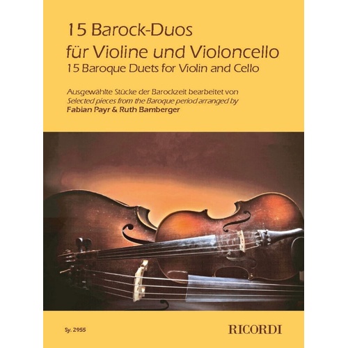 15 Baroque Duos For Violin And Cello Softcover Book (Cello|Violin)