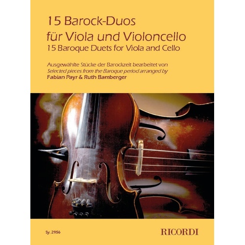 15 Baroque Duos For Viola And Cello Softcover Book (Viola|Cello)