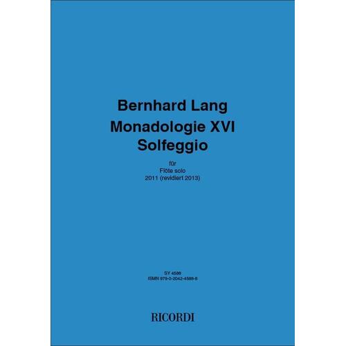 Lang - Monadologie Xvi Solfeggio Flute Solo (Softcover Book)