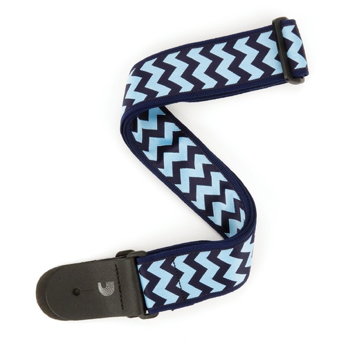 Chevron Guitar Strap, Blue and Navy - by D'Addario
