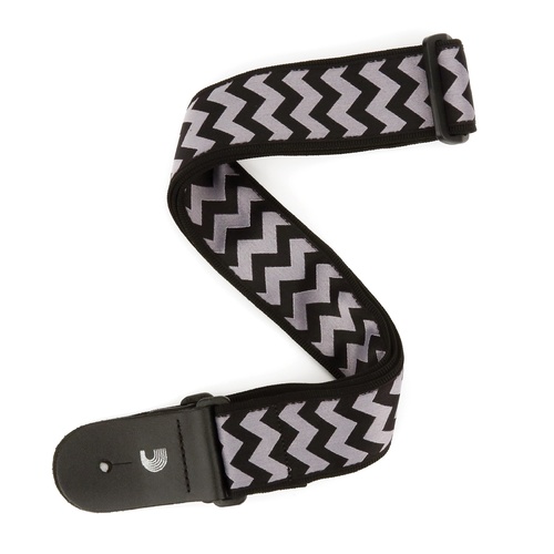Chevron Guitar Strap, Black and Grey - by D'Addario