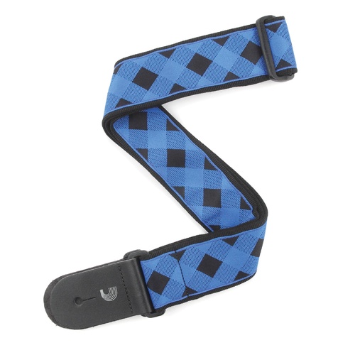 2 Inch Guitar Strap, Buffalo Check - Blue, by D'Addario