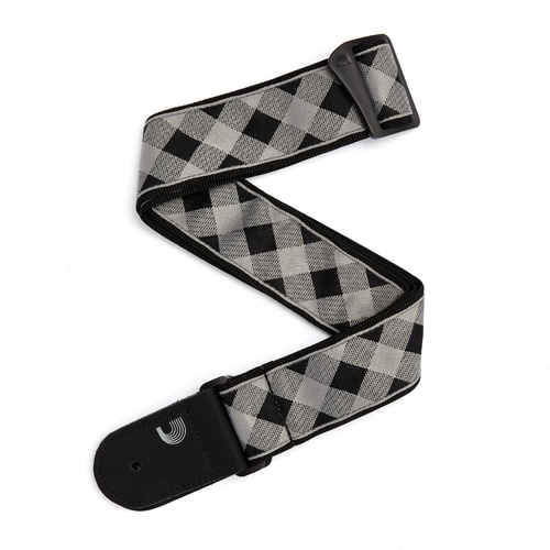 2 Inch Guitar Strap, Buffalo Check, - Grey, by D'Addario