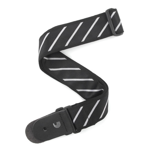 2 Inch Guitar Strap, Tie Stripes, - Black & Grey, by D'Addario