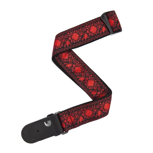 2 Inch Woven Guitar Strap, Monterey 2 - Dark Red, by D'Addario