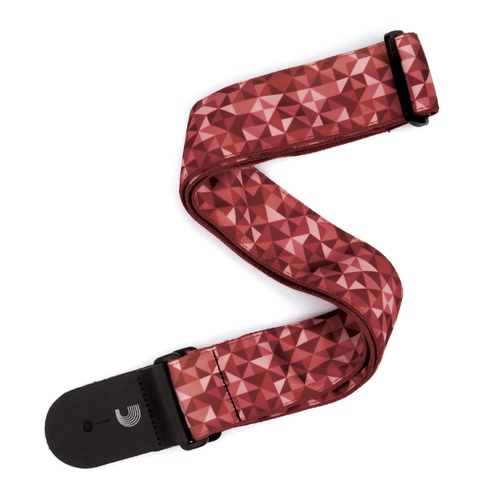 Woven Guitar Strap, African Geometrics, Red, by D'Addario