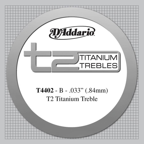 D'Addario T2 Titanium Treble Classical Guitar Single String, Extra-Hard Tension, Second String
