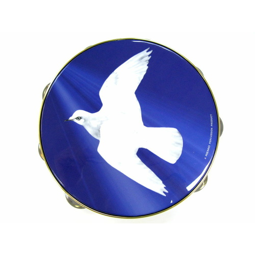 Remo Praise Tambourine 8" Tambourine with 8 Pairs Of Jingles Religious Dove G