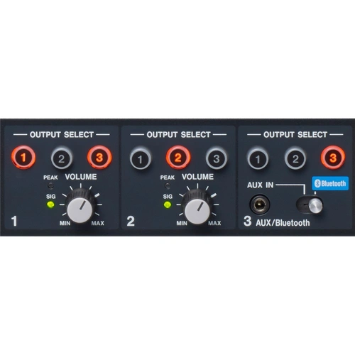Tascam MZ-123BT 3-Ch Multi-zone Mixer with Bluetooth, 2 Mic Inputs, 3 Zone Outputs, Euroblock Connectors, Rack-Mount Size