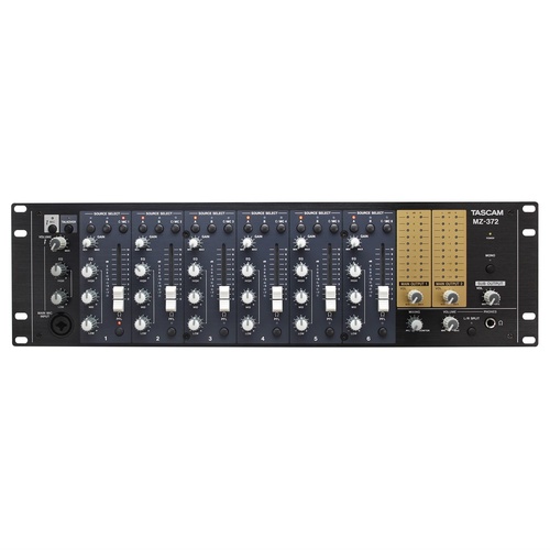Tascam MZ-372 7-Channel Multi-Zone Mixer with XLR, RCA Inputs, EQ Controls, Dual Outputs, and Talkover Function