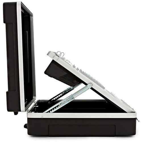 Torque ABS Pop-Up Mixer Rack Case - Black, Ergonomic Tilt-Up, Lightweight, Impact-Resistant, Replaceable Rack Rails, Heavy-Duty Latches, Portable