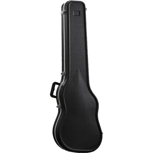 Torque ABS Electric Bass Guitar Case - Black Finish with Plush Interior and Storage Compartment, Lockable Latch, and Aluminum Valance