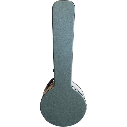 Torque Deluxe Wooden Banjo Case - Olive Finish, Multi-Ply Construction, Plush Interior, Lockable, Padded Handle, Triple Chrome-Plated Hardware