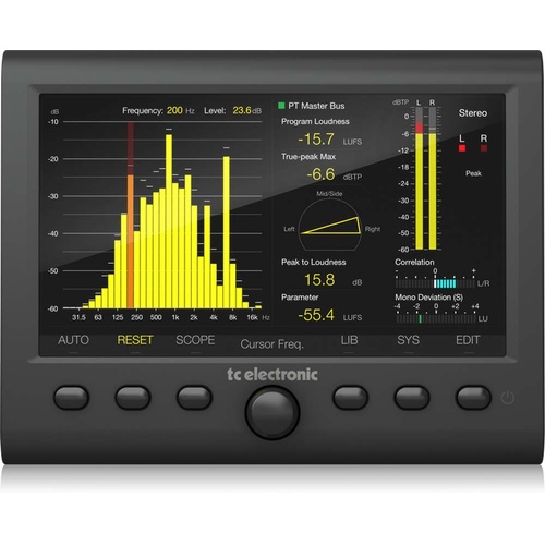 Stereo Audio Meter with 7" High Resolution Display and USB Connection for Plug-In Metering