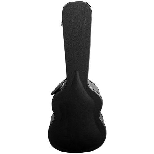 Torque Wooden Archtop Classical Guitar Case with Plush Interior and Storage Compartment
